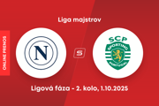SSC Neapol - Sporting Lisabon: ONLINE prenos zo zápasu 2. kola ligovej fázy Ligy majstrov. 