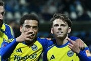 Futbalisti MFK Zemplín Michalovce oslavujú gól.