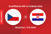 Česko - Chorvátsko: ONLINE prenos zo zápasu kvalifikácie MS 2026