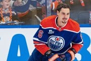David Tomášek počas debutu v NHL. 