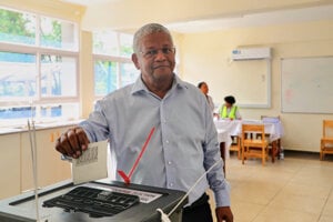 Seychelský opozičný líder Patrick Herminie.