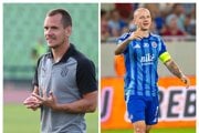 Kapitán Spartaka Martin Mikovič a kapitán Slovana Vladimír Weiss mladší.
