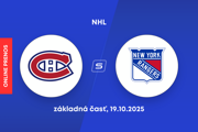 Montreal Canadiens - New York Rangers: ONLINE prenos zo zápasu NHL.