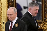 Vladimir Putin a Robert Fico.