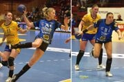 Hádzanárky Šale po slabšom druhom polčase doma nestačili na Dunajskú Stredu. V modrých dresoch Erika Rajnohová a Olívia Ščípová.