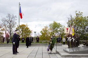 Český prezident Petr Pavel počas pietneho aktu na pražskom Vítkove.