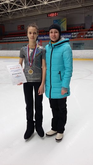 F. Kurimský s trénerkou.