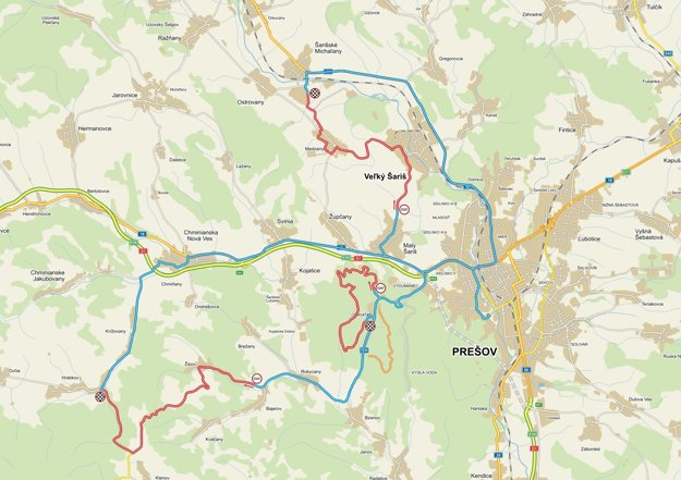 Mapa trate. Kadiaľ sa bude jazdiť.