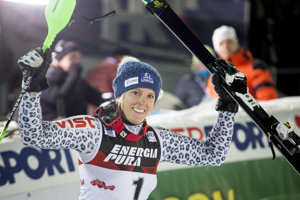 Veronika Velez-Zuzulová sa vlani v Záhrebe tešila z víťazstva v slalome Svetového pohára.
