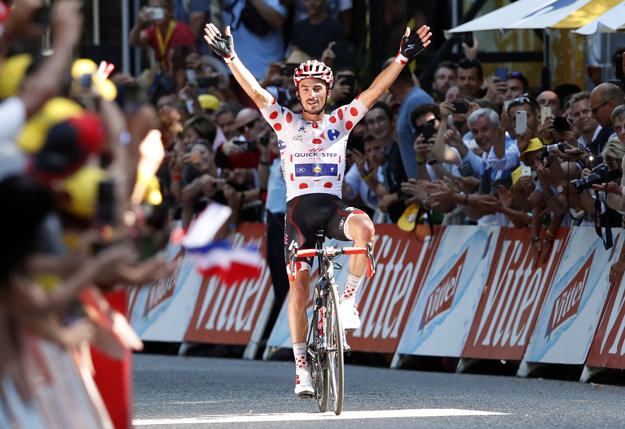 Julian Alaphilippe získal bodkovaný dres pre najlepšieho vrchára Tour de France 2018.