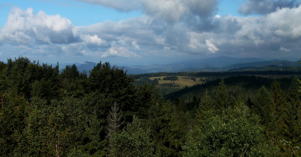 Z Eliášovky na severozápad - Tri Koruny, Turbacz.