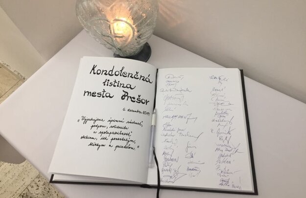 Kondolenčná listina mesta Prešov.
