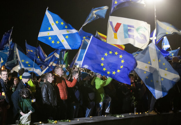 Proeurópske zhromaždenie v Londýne.