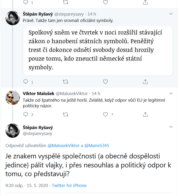 Reakcie užívateľov na novelu nemeckého zákona o pálení vlajok.