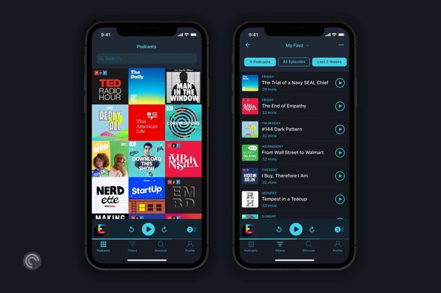 Aplikácia Pocket Casts.