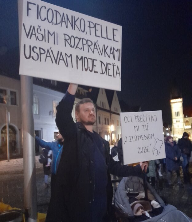 Protivládny protest v Bardejove, 25. januára 2024.