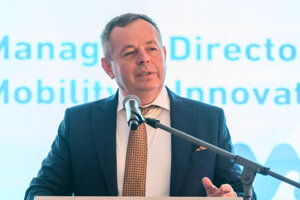 Výkonný riaditeľ Mobility & innovation production Pavel Čulík počas predstavenia prvého slovenského vodíkového ťahača homologizovaného pre európsky trh v Orechovej Potôni.