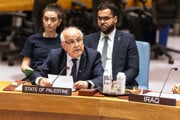 Palestínsky veľvyslanec pri OSN Rijád Mansúr.