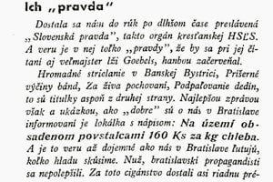 Povstalecká tlač musela reagovať na propagandu z ľudáckej Bratislavy.