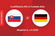 Slovensko - Nemecko: ONLINE prenos zo zápasu kvalifikácie MS 2026