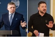 Slovenský premiér Robert Fico a ukrajinský prezident Volodymyr Zelenskyj.