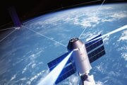 Ilustrácia komunikačného systému systému Starlink.