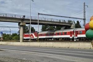 Odstavený vlak v Kalnej nad Hronom.
