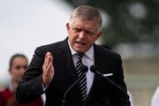 Premiér Robert Fico počas prejavu v Ostrihome.