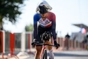 Slovenská cyklistka Viktória Chladoňová v časovke žien do 23 rokov na ME 2025.