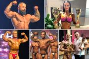 Hore zľava Erik Tóth, Lenka Kissová, dolu Koloman Tóth, Štefan Kováč a Alexander Toman (s trénerom Andym Drahošom). 