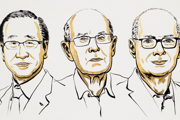 Traja laureáti Nobelovej ceny za chémiu 2025 (zľava): Susumu Kitagawa, Richard Robson a Omar M. Yaghi. 