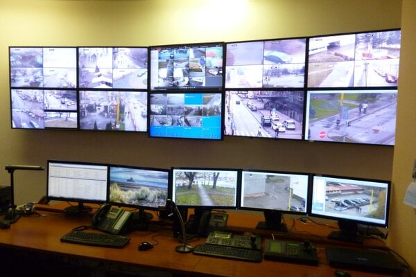 Monitorovacie centrum mestskej polície.