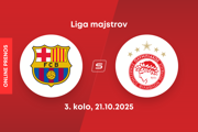 FC Barcelona - Olympiakos F.C.: ONLINE prenos zo zápasu 4. kola ligovej fázy Ligy majstrov. 