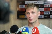 Kapitán FC Košice Ján Krivák počas tlačovej konferencie.