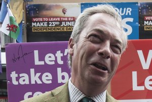 Líder protieurópskej strany UKip Nigel Farage.