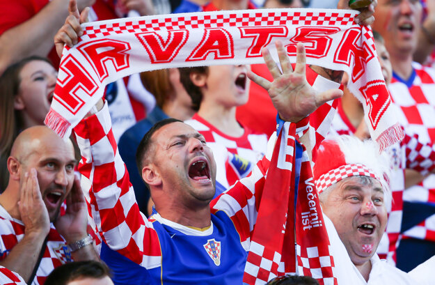 Chorvátski fanúšikovia.