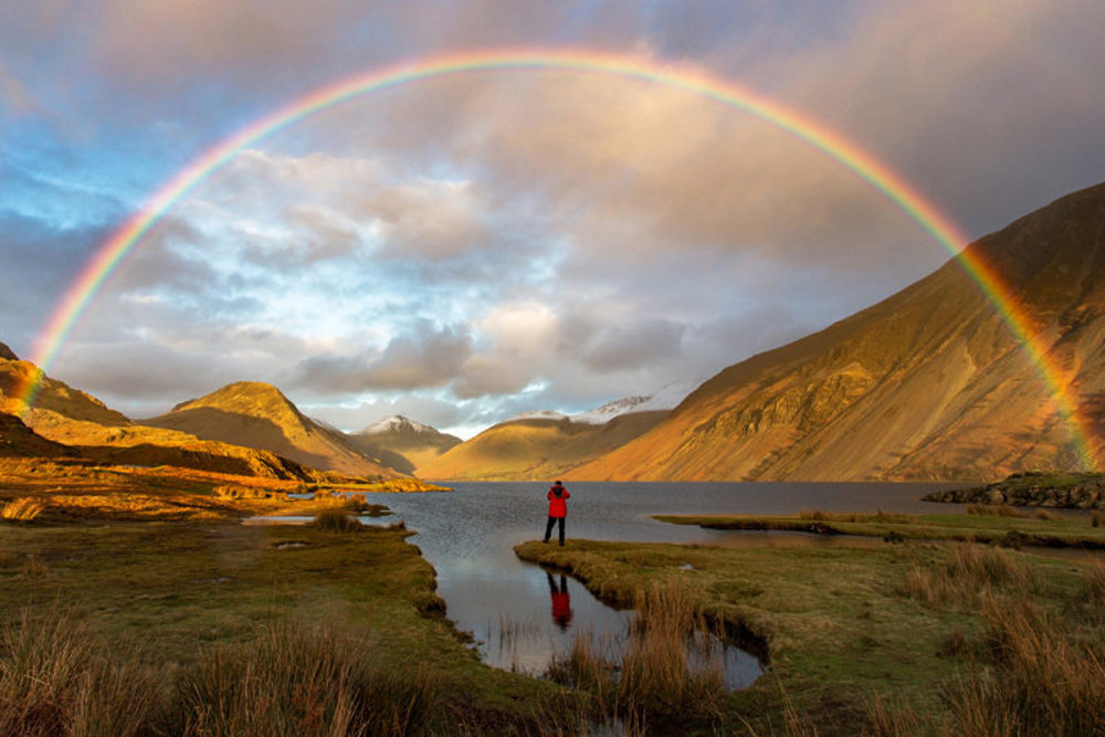 Hľadanie zlata, Wast Water, Cumbria, England.