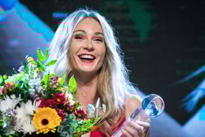 Magdaléna Rybáriková po prevzatí ceny Tenistka roka 2017.
