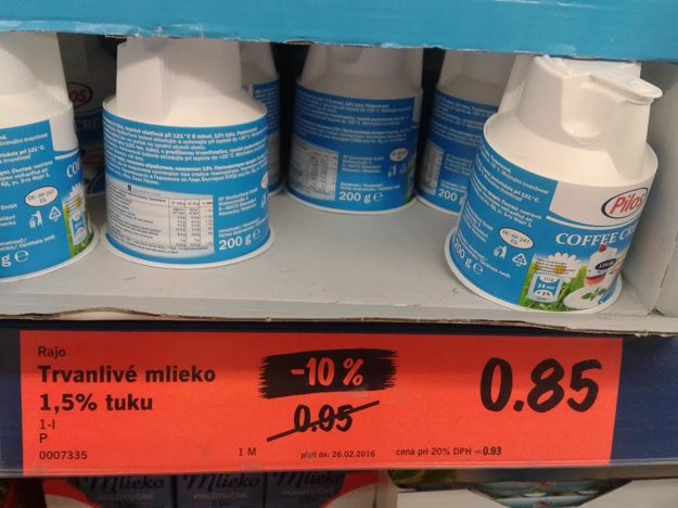 Nové cenovky v Lidl.