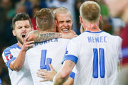 Martin Škrtel (druhý sprava) a Adam Nemec (celkom vpravo) v reprezentácii skončili. Okrem nich aj Tomáš Hubočan.