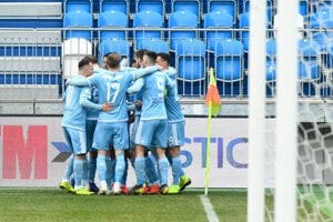 Futbalisti ŠK Slovan Bratislava.