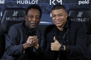 Legendárny Pelé a Kylian Mbappé.