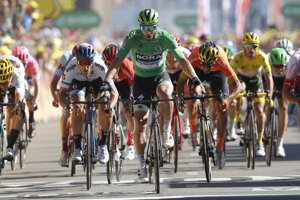 Peter Sagan po triumfe v 5. etape Tour de France 2019.