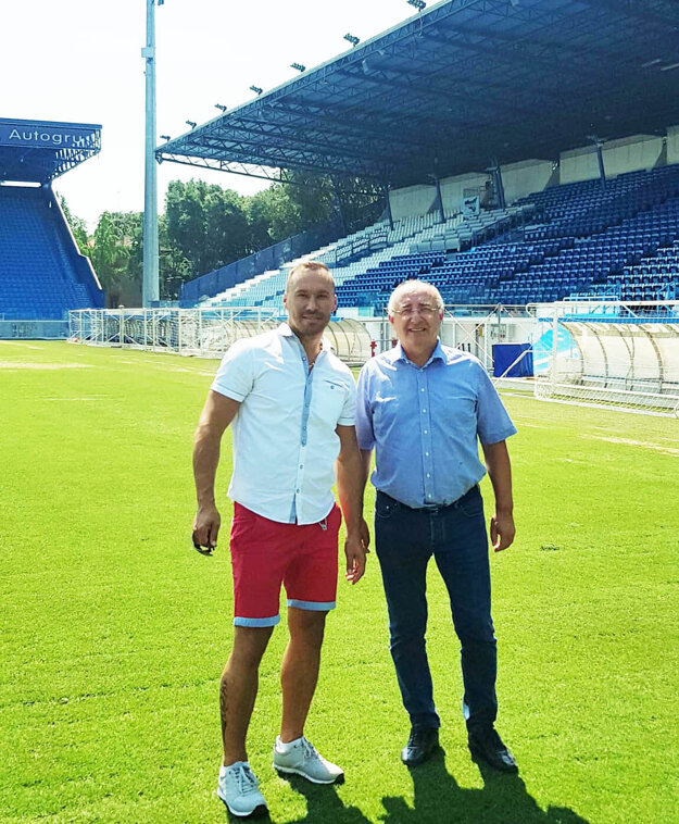 Juraj Koprda a Viliam Ondrejka na štadióne vo Ferrare.
