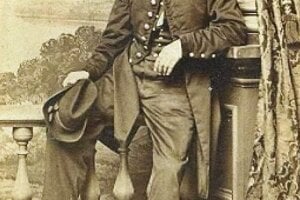 Major Gallik vo vojenskej uniforme vojakov Únie. 