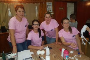 Členky Únie žien z Koštian nad Turcom. Zľava: Marta Blahušiaková, Lea Bukovská, Petra Klačanová a Lucia Hornáková. 