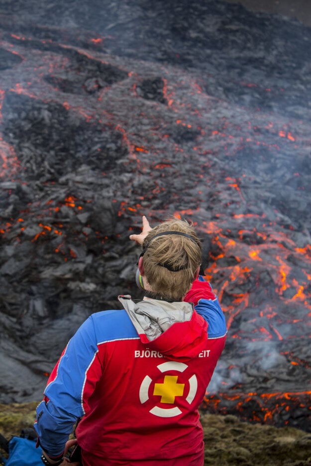 Erupcia sopky na polostrove Reykjanes.