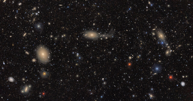 Záber výseku vesmíru z observatória Very C. Rubinovej. (zdroj: RubinObs/NOIRLab/SLAC/NSF/DOE/AURA)