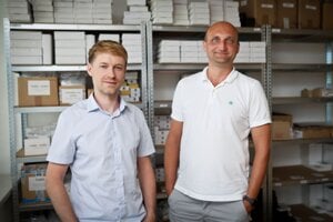 Juraj Bednár (vľavo) a Matej Likavec zo spoločnosti Irisimo.