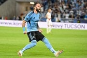 Na snímke Tigran Barseghjan (Slovan) sa raduje po strelení prvého gólu v stretnutí 2. predkola LM ŠK Slovan Bratislava - HŠK Zrinjski Mostar.